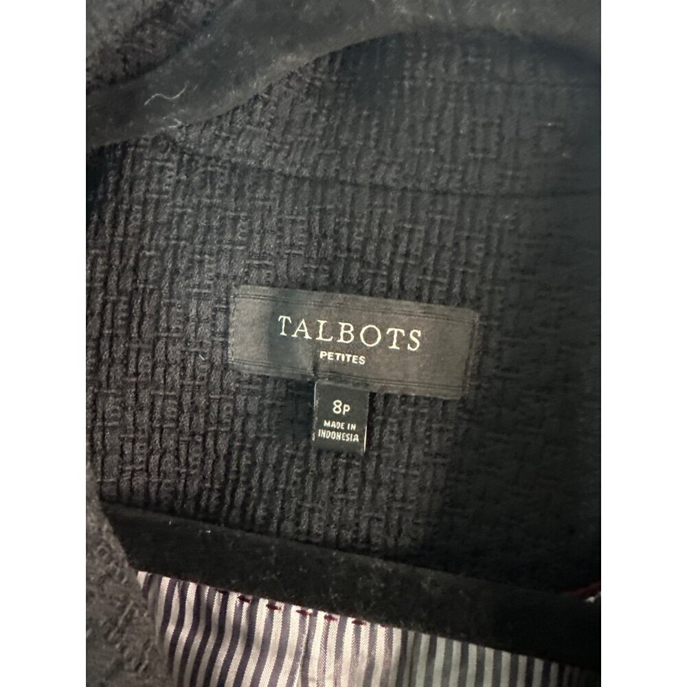 Talbots Blazer 8P Petite Black Classic Career Preppy Academia Officecore holiday - Picture 5 of 9